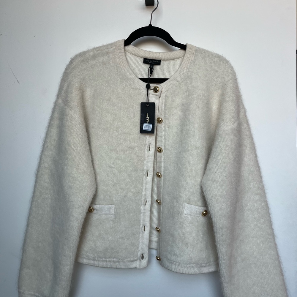 Rag & Bone Cream Sweater with Gold Accents